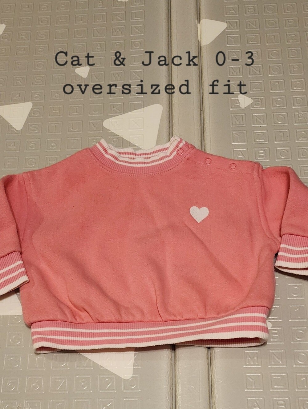 Cat & Jack Pink Pullover Oversized Sweatshirt with White Heart